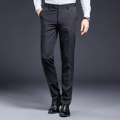 Premium Pinstripe Tailored Trousers