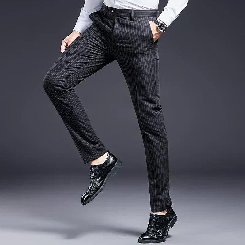 Premium Pinstripe Tailored Trousers
